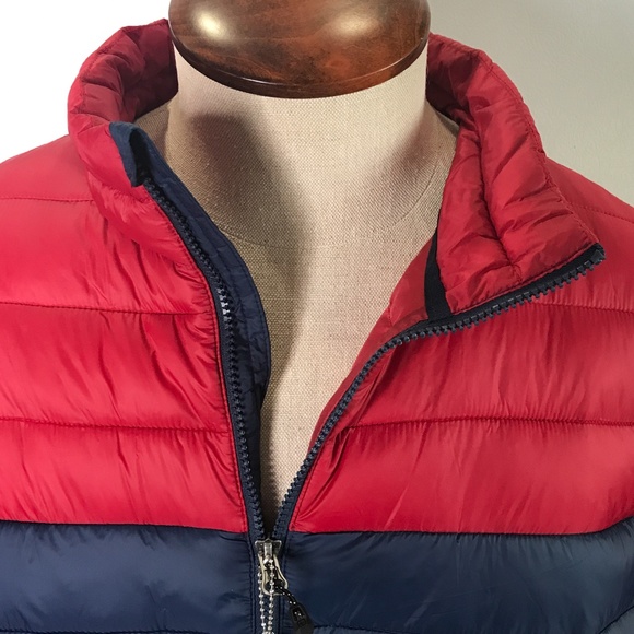 Swiss Tech Men's Packable Lightweight Puffer Jacket NWT Red Blue - Picture 5 of 13